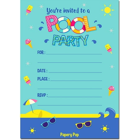 Birthday Invitations For A Pool Party 1