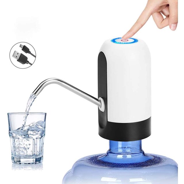 Bomba de botella de agua, dispensador de agua eléctrico portátil con carga USB para cocina, hogar, oficina, Camping, 1 unidad (blanca)