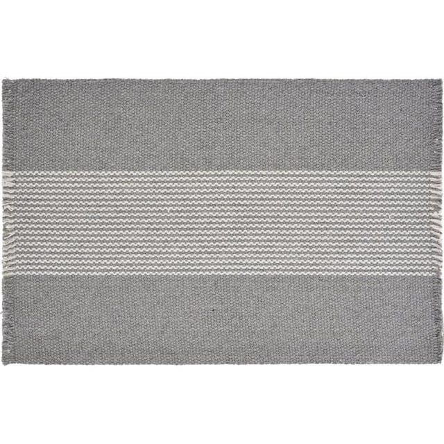 LR Resources SPECI04708GRF1117 Bold Striped Place Mat, Gray & White