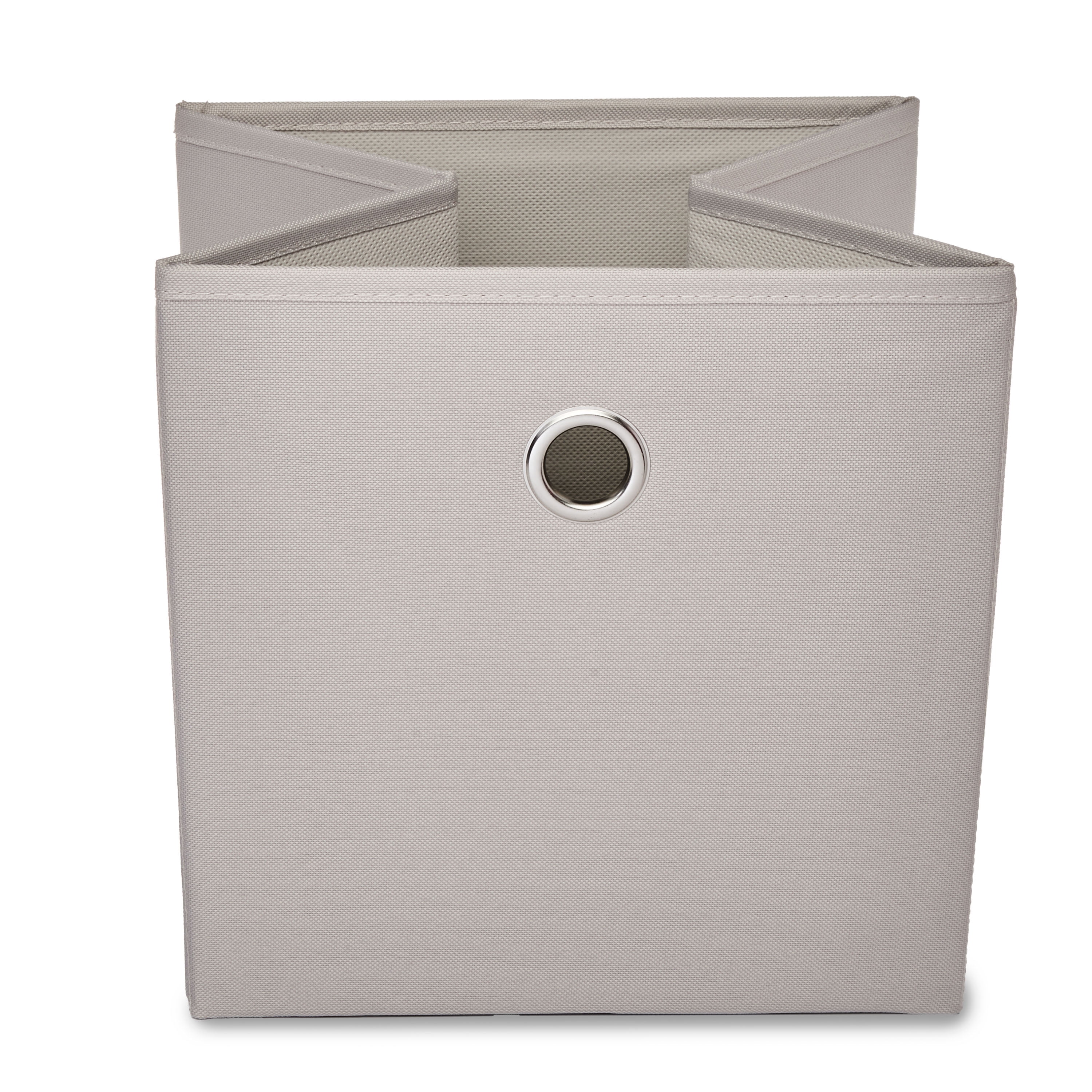 Mainstays Collapsible Fabric Cube Storage Bins (10.5" x 10.5"), Grey Pumice, 4 Pack