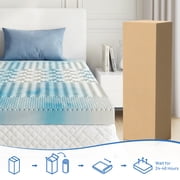 2 King Mattress Topper, Cooling Gel CertiPUR-US Memory Foam, Pressure Relief