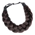 thumbnail image 1 of Thick Shaggy fluffy Wide 2 Strands Synthetic Hair Braided Headband Plaited Braids Elastic, 1 of 3