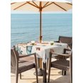 thumbnail image 2 of Outdoor Tablecloth with Umbrella Hole and Zipper, Orange Blue Pumpkins Fall Square Table Cloth 54x54 Inch Waterproof Tablecloth, Weeping Botanical Thanksgiving Rustic Picnic Table Cover for Patio, 2 of 7
