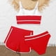 thumbnail image 4 of REDARER UPF50+ Kids Girls 3 Piece Bikini Set with Adjustable Shorts | Ruffle Trim Sport Bathing Suits for 5-12 Years | Beach & Pool Swimwear,Size 11-12 Years, 4 of 5