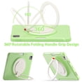 thumbnail image 3 of Kids Friendly Hybrid Case for iPad mini 6th Gen 8.3" 2021, Rugged Case with Rotating Ring Stand Pencil Holder Heavy Duty Protection Slim Fit Silicone PC Case for iPad mini 6th Gen, Matchagreen, 3 of 13
