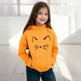 thumbnail image 2 of Gyexs Girls Hoodies,Boys Long Sleeve Cute Cat Graphics Hooded Sweatshirts Orange,Toddler, 2 of 4
