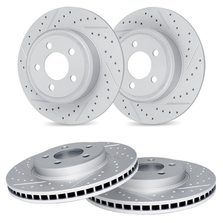 R1 Concepts Drilled and Slotted Carbon Coated Disc Brake Rotor Set WBPN2-03053