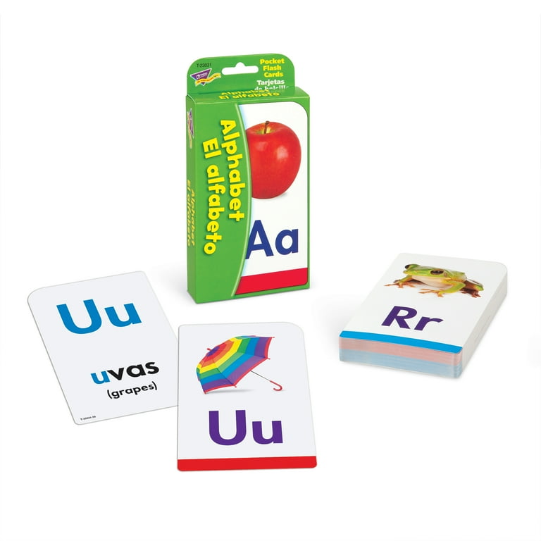 TREND Alphabet/El Alfabeto (EN/SP) Pocket Flash Cards, 6 Packs