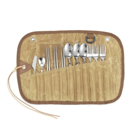 

ZhiYuan Tableware Solid Fork Spoon Knife Wear-Resistant Hard Reusable Easy to Clean No Odor Metal Spoon Fork Cutter Restaurant Dinnerware for Picnic