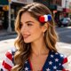 thumbnail image 5 of Independence Day Bow Hair Clip Accessory Holiday Party Red White Blue Star Striped Flag Hair Accessory Side Clip, 5 of 6