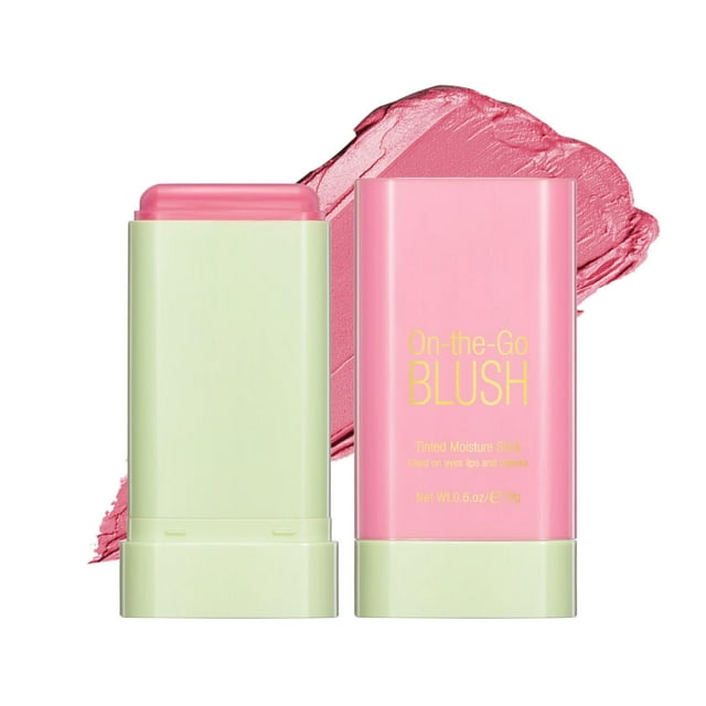 Coloretes para maquillaje de mejillas - Lápiz multiusos ligero y cremoso para rostro, ojos y labios - Lápiz de contorno 3 en 1 multiusos de larga duración (rosa tímido)