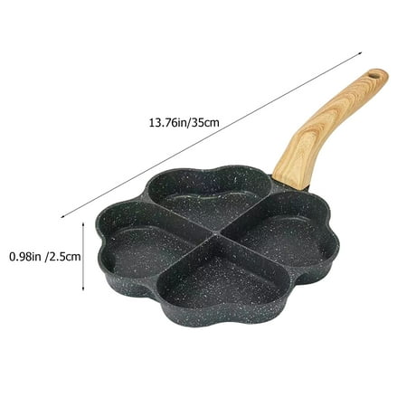 

NICEXMAS Household Prying Pan Multi-function Pancake Pan Wooden Handle Egg Frying Pan Frying Accessory