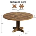 thumbnail image 3 of Huloretions Round Dining Table for 4,Farmhouse Kitchen Table,47 Inch Rustic Circle Dining Room Table with Wood Base for Kitchen Dining Room Living Room(Only Table), 3 of 7