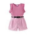 thumbnail image 2 of FDDMis 2 Piece Sets Cute Baby Girl Outfit Baby Girl Outfits 6-9 Months Brown Shirt + Dance Shorts Baby Clothes Girls 10-12, Red 12-18 Months, 2 of 9