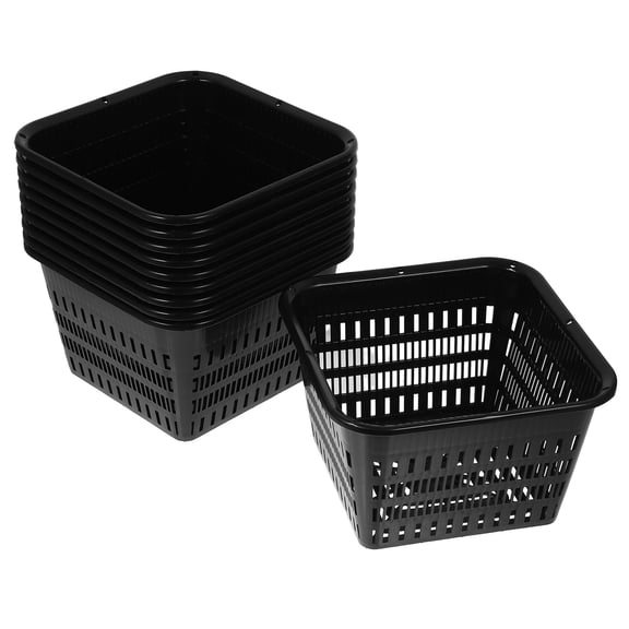 FOMIYES 10Pcs Plastic Plant Pot Black Root Controlling Planter with Hanging Feature for Home