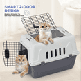 thumbnail image 4 of Magshion 22" Pet Carrier Cage Portable Travel Transport Box, Hard Sided Dog Cat Kennel with Handle and 2 Doors, Airline Approved, White/Grey, 4 of 7