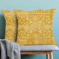 thumbnail image 3 of Boho Pillow Covers Set of 2 16x16 Inch Yellow Carpet Pattern Decorative Throw Pillows with Linen Ethnic Design for Farmhouse Cushion Outdoor Sofa Couch Decor Add Vibrant Bohemian Vibes, 3 of 6