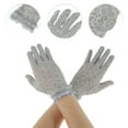 thumbnail image 2 of Unique Bargains 1 Pair Sunblock Mittens Leopard Sun Block Driving Gloves for Women Gray Blue, 2 of 5