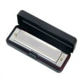 thumbnail image 1 of 10 Hole Blues Harmonica C Key Student Children Early Education Puzzle Musical Instrument Educational Toy Silver, 1 of 6