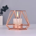 thumbnail image 3 of Home Large Brass Gold Metal Pillar Candle Holders, Nordic Style Iron Wire Geometric Elegant Tealight Holders, Centerpieces for Wedding, Home Decor, and Anniversary Bracket Decor, 3 of 8