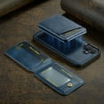 thumbnail image 4 of Compatible with Magsafe Magnetic 2 in 1 Detachable Wallet Case with Card Holder for iPhone 16, for Women Men, PU Leather Flip Kickstand Credit Slots for iPhone 16, Blue, 4 of 12