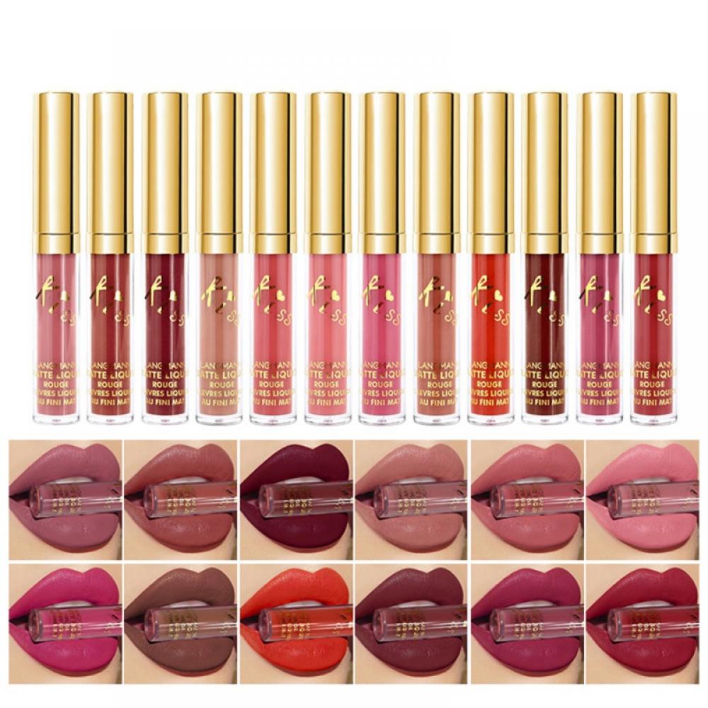 12colors Matte Lip Gloss Set Long Lasting Matte Lipstickvelvet Soft Silky Classic Lipgloss 