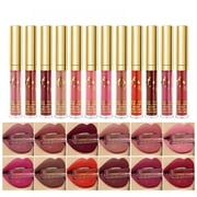 Matte Liquid Lipstick Set, 12 Colors Long Lasting High Pigmented Velvet Lip Gloss Kit