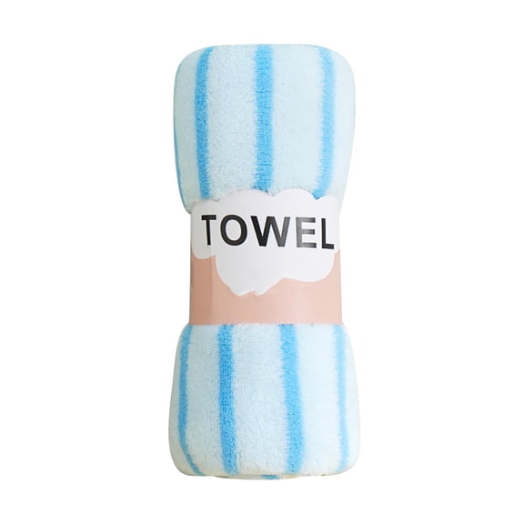 Kids' Beach Towels 5Pc Absorbent Velvet Towel-Colorful Striped Face Wash Towel-Childrens Household Soft Gift Towel