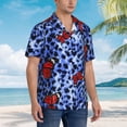 thumbnail image 3 of Honeii Abstract Colorful Butterflies Print Men’s Hawaiian Shirt,Classic Button-Down Short Sleeve Shirt, for Beach, Vacation, and Outdoor Activities,X-Large, 3 of 7