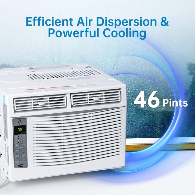 EDTara Window Air Conditioner 6000 Btu, 115v Unit for 250 Sq.Ft., Features Remote, App Control, and Quiet Operation