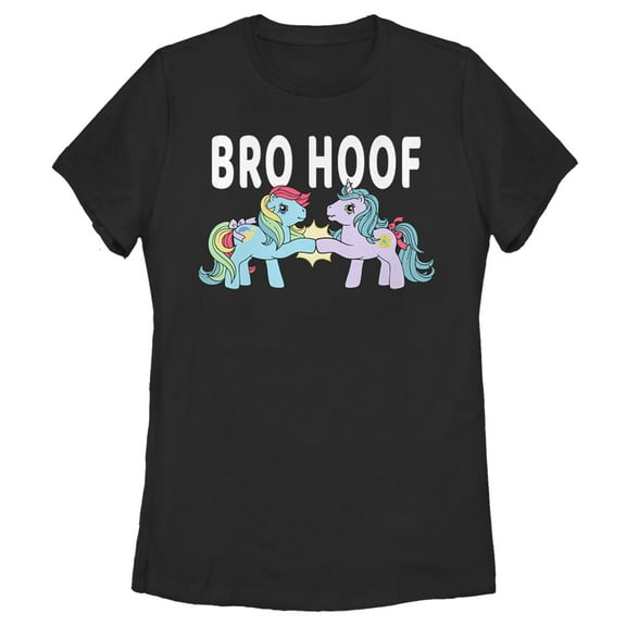Women's My Little Pony Bro Hoof Greeting Graphic Tee Black Large