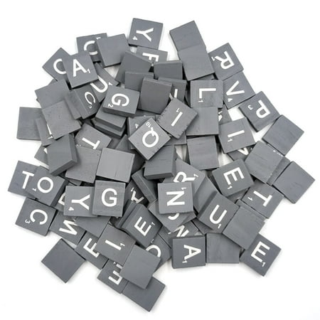 

100PCS Grey Natural Wood Chips DIY 26 English Letters Words Alphabet Puzzle Literacy Box Baby Intellectual Development Wooden Ch
