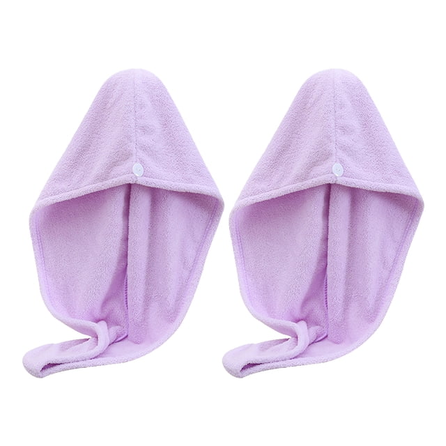 Paquete de 2 toallas para el cabello, ultra absorbentes, turbante para el cabello de secado rápido, suaves, sin Frizz, toallas para envolver el cabello