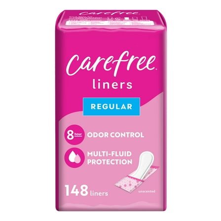 Carefree Panty Liners, Regular, Unscented, 148 Count