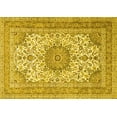 thumbnail image 1 of Ahgly Company Machine Washable Indoor Rectangle Medallion Yellow Traditional Area Rugs, 5' x 7', 1 of 4