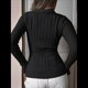 thumbnail image 4 of Suéteres de Punto para Mujer, Suéteres de Larga con Cuello en V, Camisetas Casuales, Conjuntos de Moda de Otoño. Negro S, 4 of 8