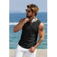 thumbnail image 3 of COOFANDY Men Sleeveless V Neck T Shirt Knit Sleeveless Shirt for Men Casual Textured Tank Top Lightweight Fitted, 3 of 5