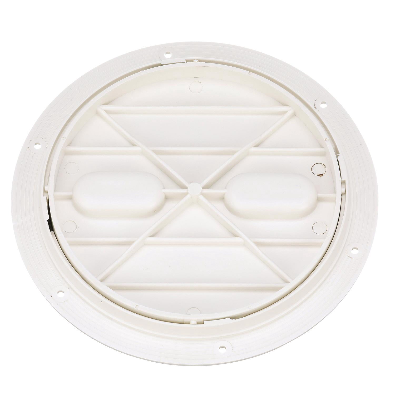 Seachoice Twist 'N' Lock Deck Plate, White Base and Lid, Up to 8-1/2 In. Diameter