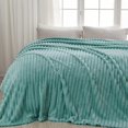 thumbnail image 1 of Biwat Super Soft Queen Blanket Mint Green Premium Silky Flannel Fleece 3D Ribbed Jacquard Lightweight Bed Blanket All Season Use (Mint Green Ribbed, Queen(90"x90")), 1 of 4