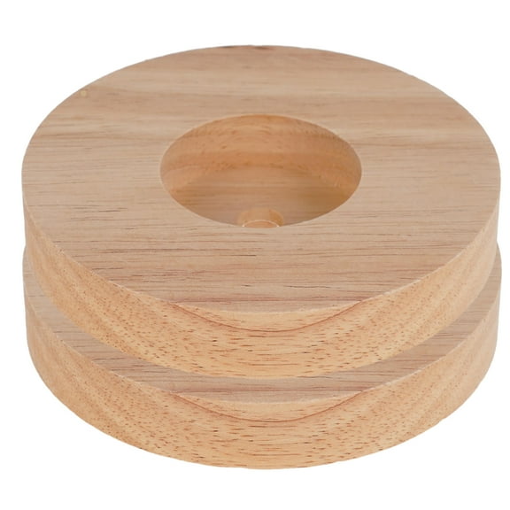 DEMACRIO Round Wood Base 2Pcs 4.7X4.7X0.8In