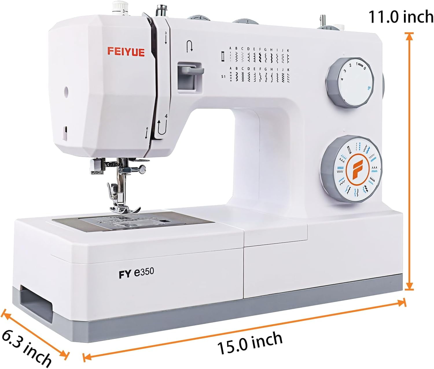 FEIYUE FYe350 Beginner Sewing Machine with Multiple Needle Positions, Energy Saving Servo Motor, 23 Built-in Stitches, Heavy Duty & Portables, Factory Serviced
