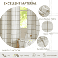 thumbnail image 5 of NICETOWN Checkered Curtains Plaid Linen Curtains, White Linen Curtains Semi Sheer Light Filtering Drapes French Country Privacy protection Window Curtains for Farmhouse, 52"x84", 2 Panels, 5 of 8
