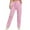 Pink, variant on Plus Size Wide Leg Pants for Women Solid Color Mid Waisted Straight Leg Pants Elastic Waistband Comfortable Trousers Travel Hiking Fall Pants with Pockets