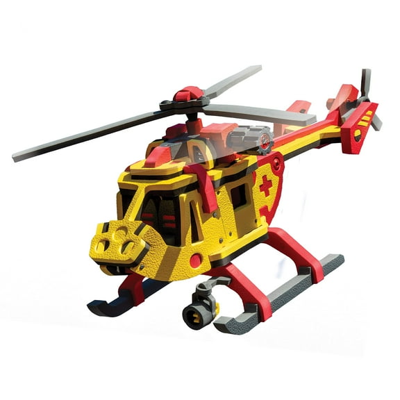 Bloco Toys 2 in 1 Rescue Helicopter - Educational STEM Toy - Hydrocopter, Chopper - DIY Interlocking Foam Building Block Construction Set (207 Pieces)