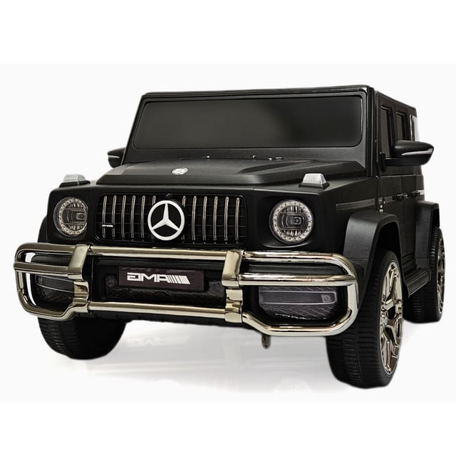 KidsVIP Mercedes Benz G Series 24V Powered Custom Matte-Black 4x4 Electric Truck w/ Bluetooth & Remote