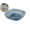 thumbnail image 1 of Dessert Plates 5.7 Inch, Pinch Bowls for Cooking Prep, Reusable Plastic Plates with Gold Trim & Raised Edge, Small Plates for Appetizers Salad Snack, Cocktail Sandwich, 1 of 6