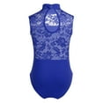 thumbnail image 2 of TSSOE Big Girls Sleeveless Floral Lace Cut Out Back Ballet Dance Leotard Gymnastics Jumpsuit Dancewear Blue L, 2 of 7