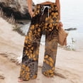 thumbnail image 2 of Women's Linen Pants Women'S Boho Wide Leg Palazzo Pants Womens Cotton Casual Loose Pants Comfy Work Pants With Long Casual Wide Leg, Women's Casual Pants XXXL, 2 of 5