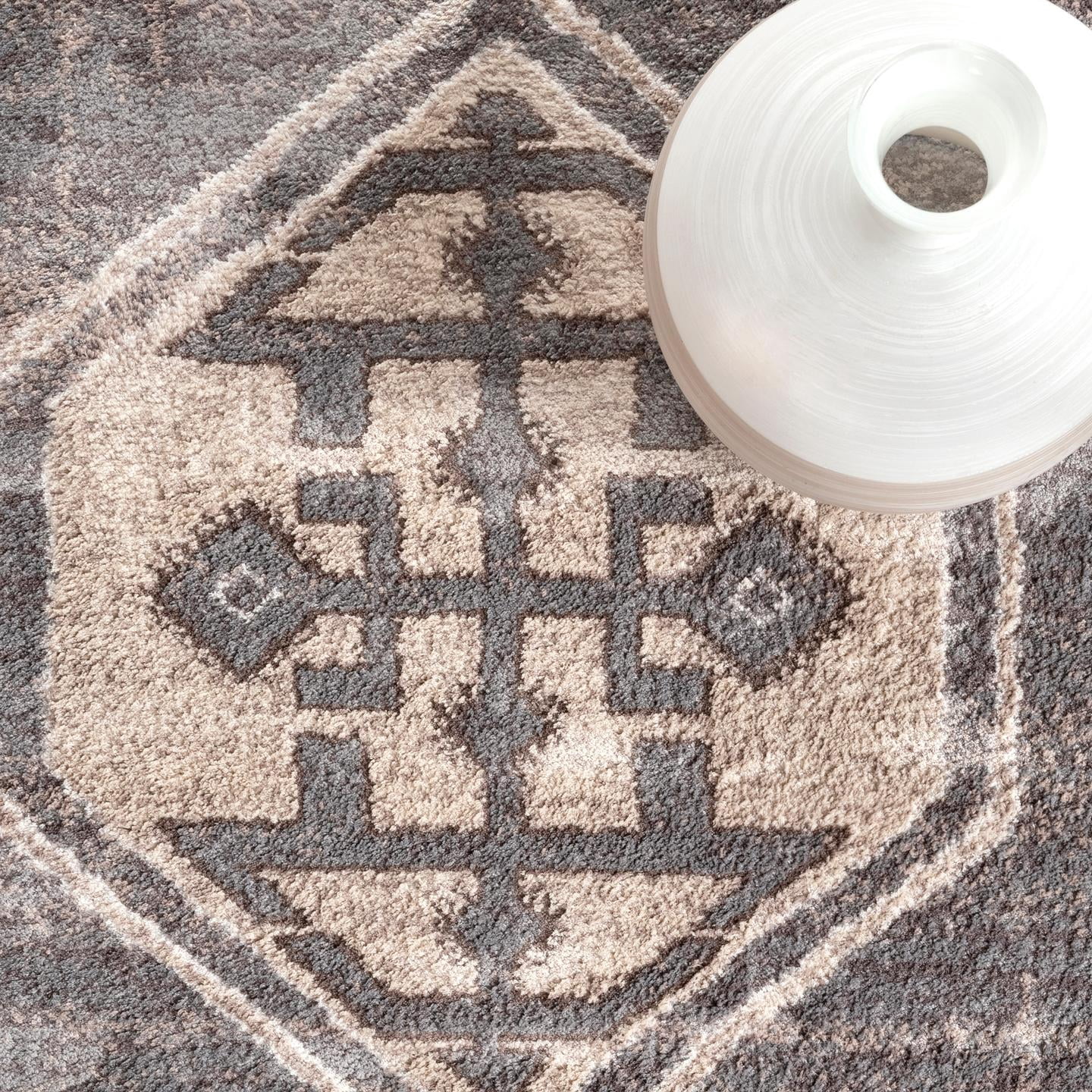 nuLOOM Token Nichole Area Rug, 6' x 9', Warm Gray