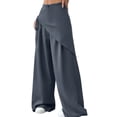 thumbnail image 2 of Women Wide Leg Baggy Flowy High Waisted Pants Loose Fit Casual Cozy Cute Y2k Trousers Gray XL, 2 of 9